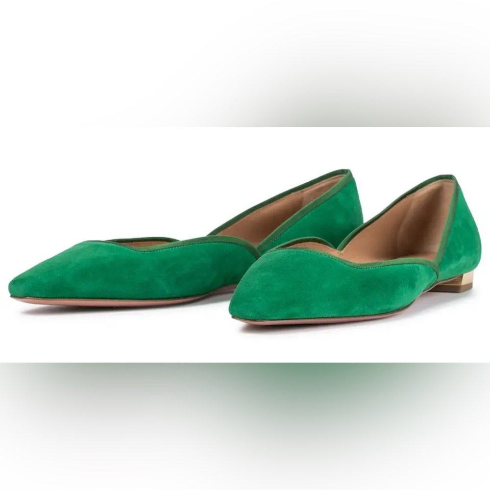 Aquazzura Maia Flats Rich Emerald Color Size 36